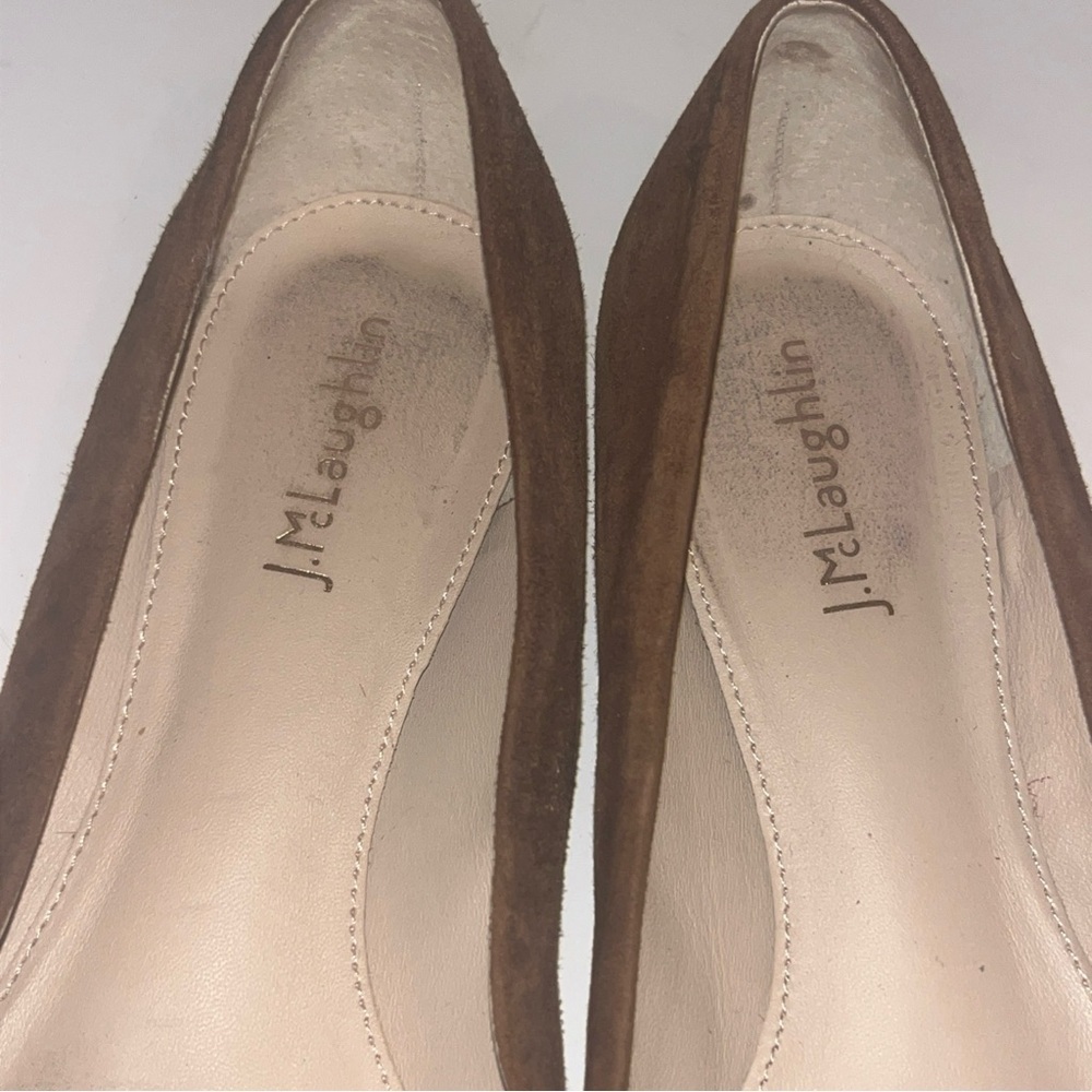 J McLaughlin Mallory brown Tortoise Suede Pointed Toe Flats Size 8.5 - Picture 8 of 11